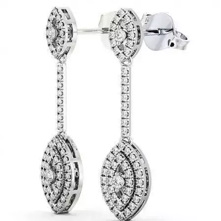 stl file pair of diamond drop earrings gold