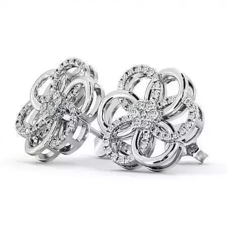 stl file two diamond flower stud earrings