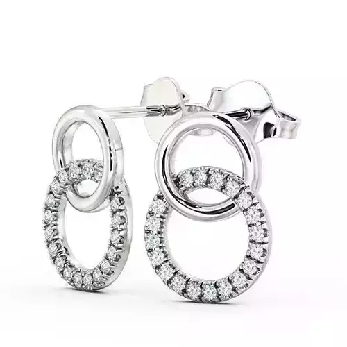 stl file two round diamond earrings gold