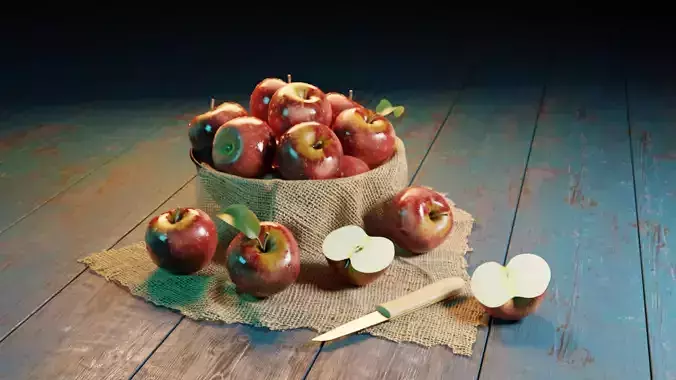 Bucket Filled With Apples 3D print model