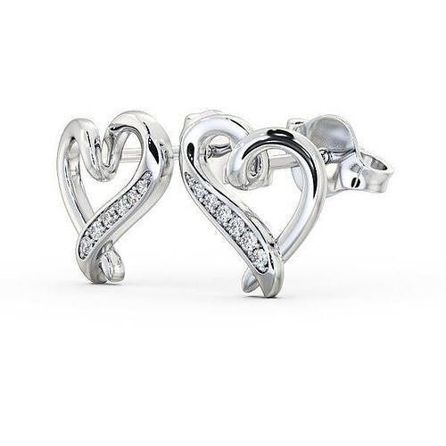 stl file two diamond heart stud earrings 3D print model
