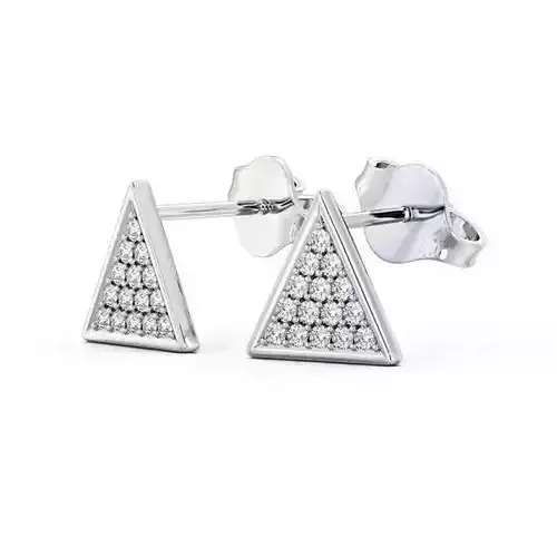 stl file two diamond triangle stud earrings
