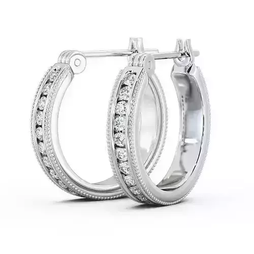 stl file gold diamond hoop earrings