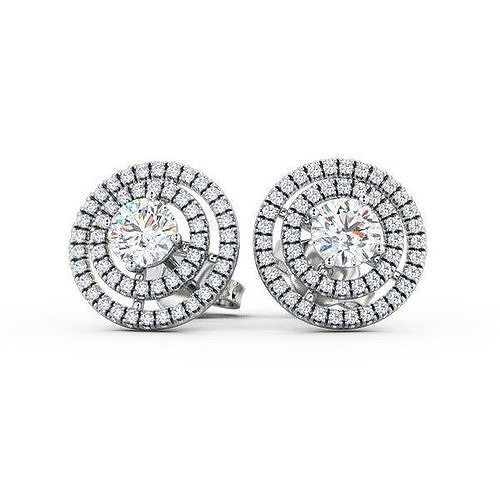 stl file diamond halo stud earrings gold - elinor 3D print model