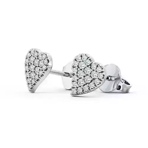 stl file two diamond heart stud earrings