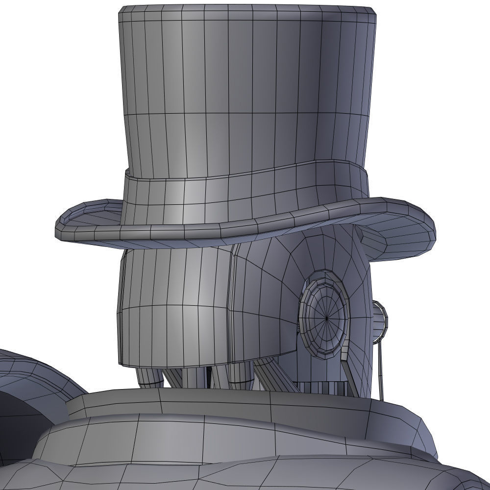 Steampunk Robot Low-poly 3D model_42