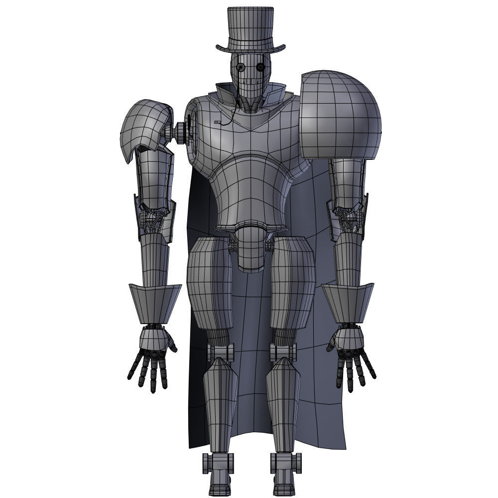 Steampunk Robot Low-poly 3D model_33