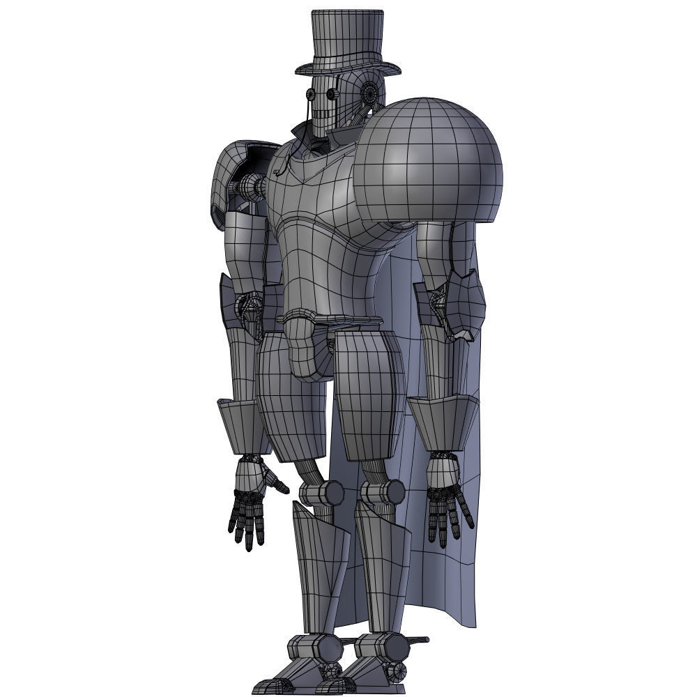 Steampunk Robot Low-poly 3D model_34