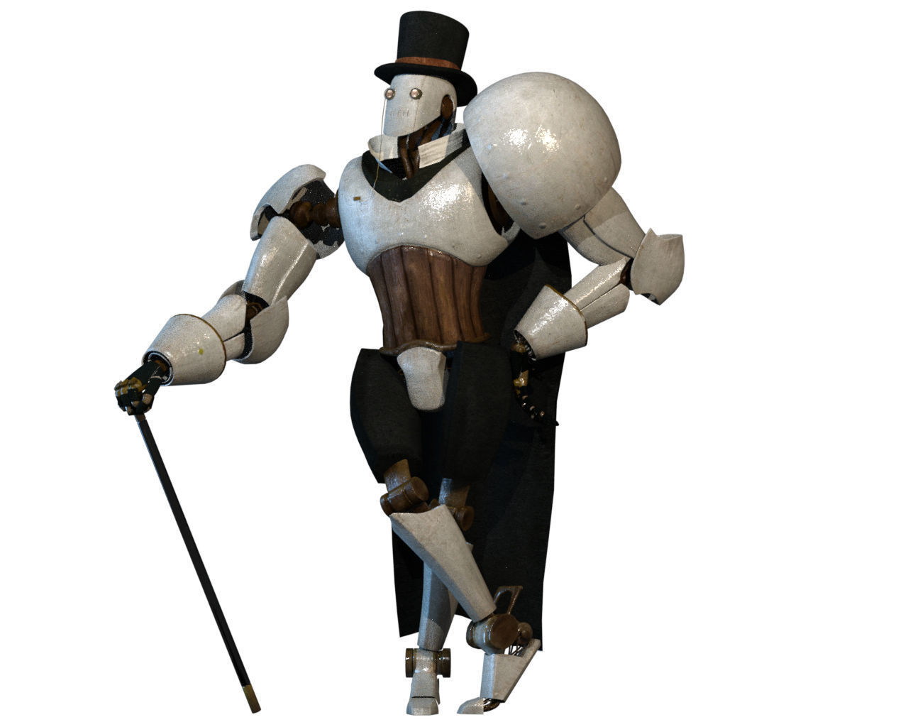 Steampunk Robot Low-poly 3D model_31