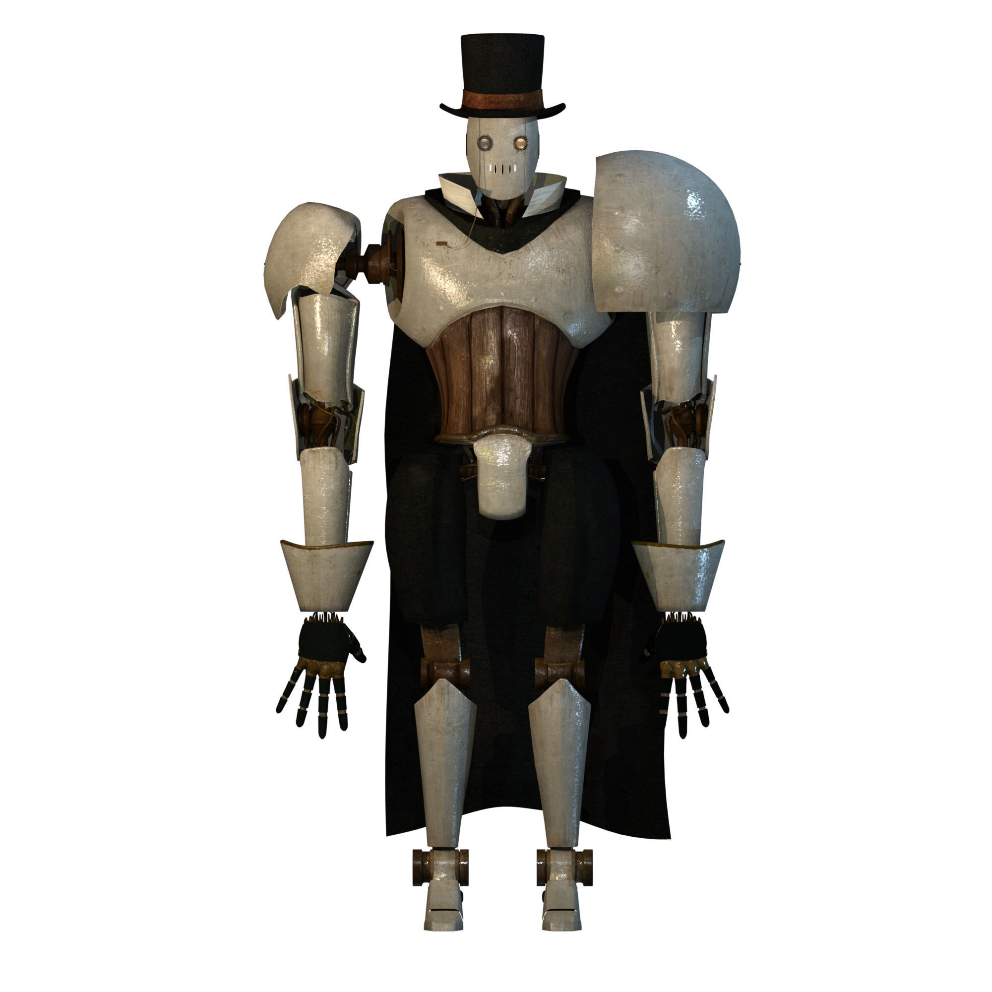 Steampunk Robot Low-poly 3D model_1