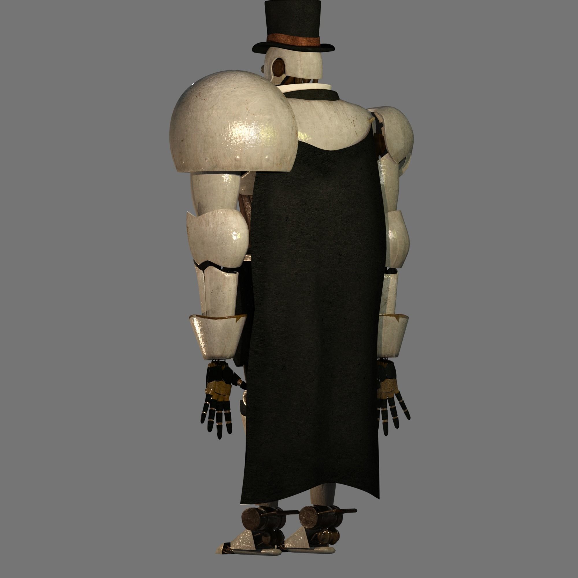 Steampunk Robot Low-poly 3D model_4
