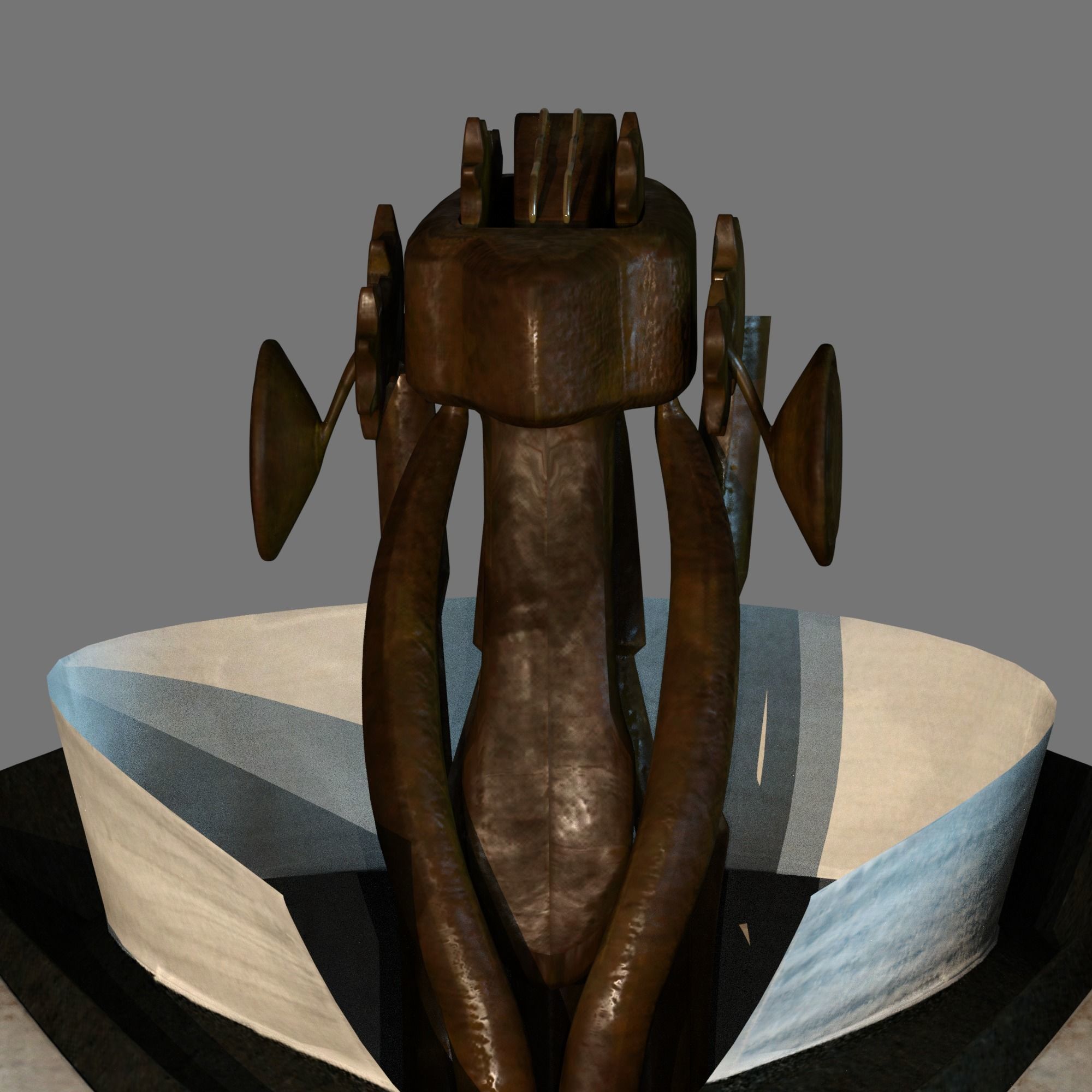 Steampunk Robot Low-poly 3D model_25