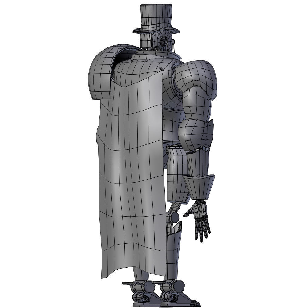 Steampunk Robot Low-poly 3D model_38