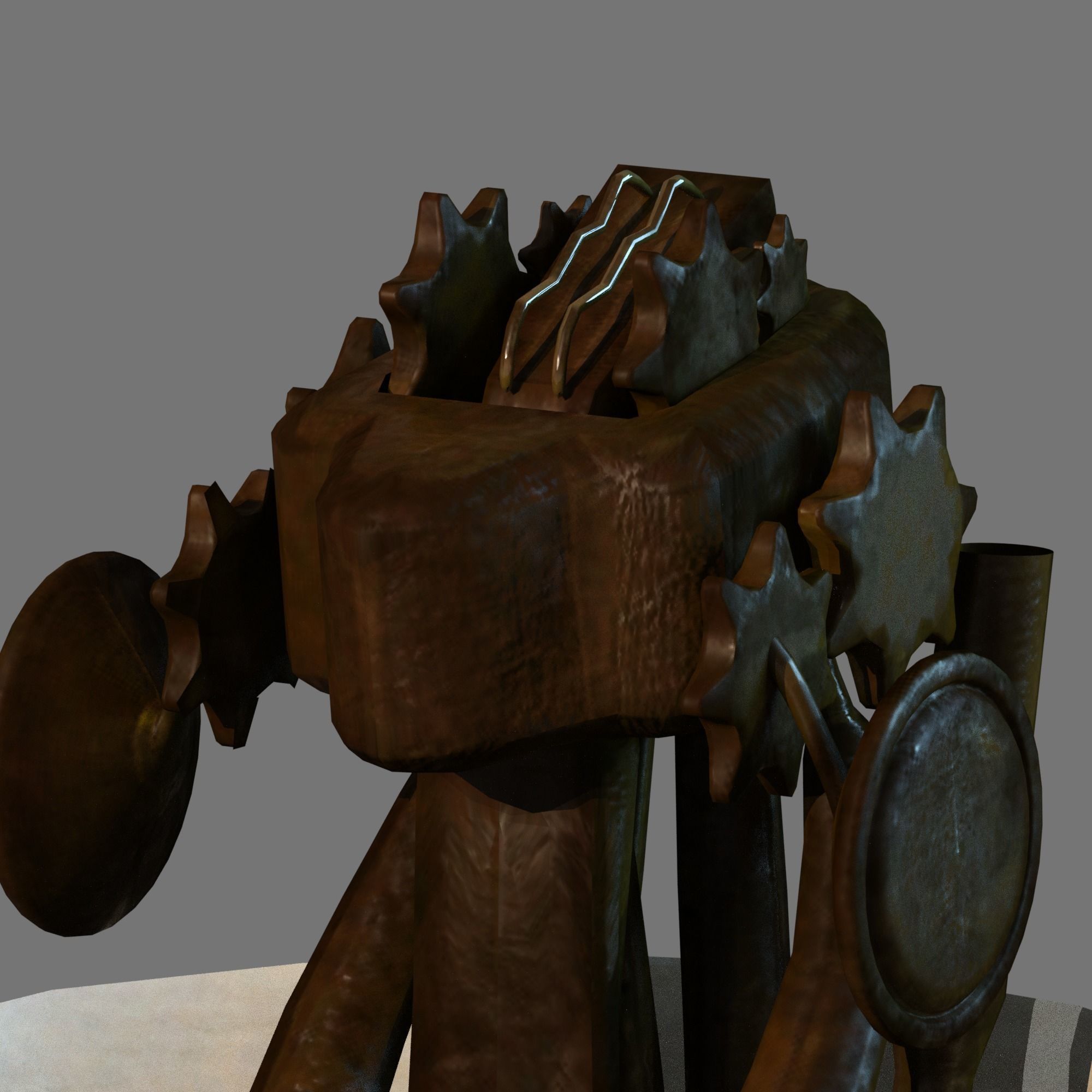 Steampunk Robot Low-poly 3D model_26