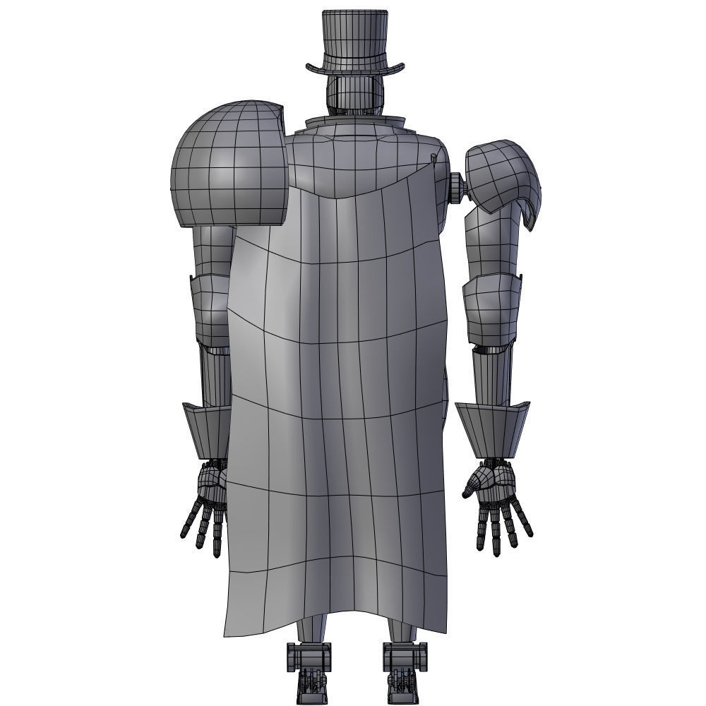 Steampunk Robot Low-poly 3D model_37