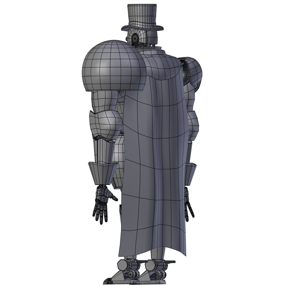 Steampunk Robot Low-poly 3D model_36