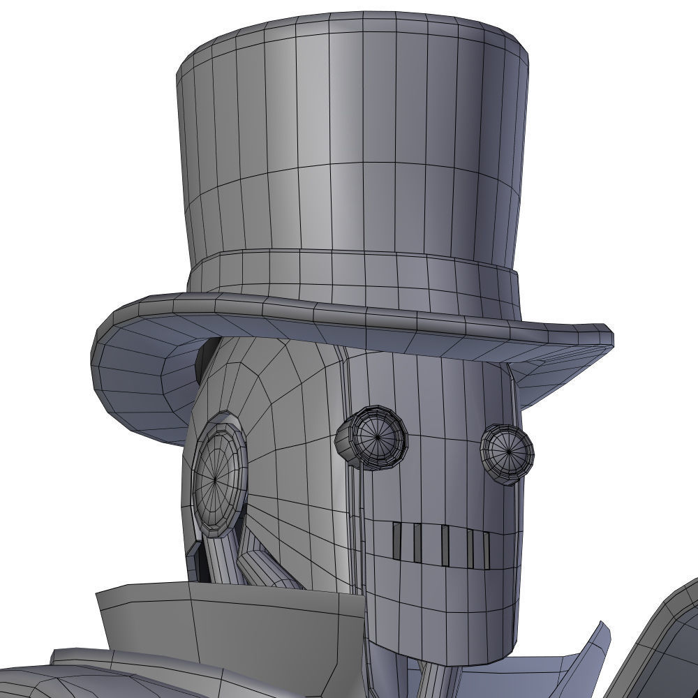 Steampunk Robot Low-poly 3D model_41