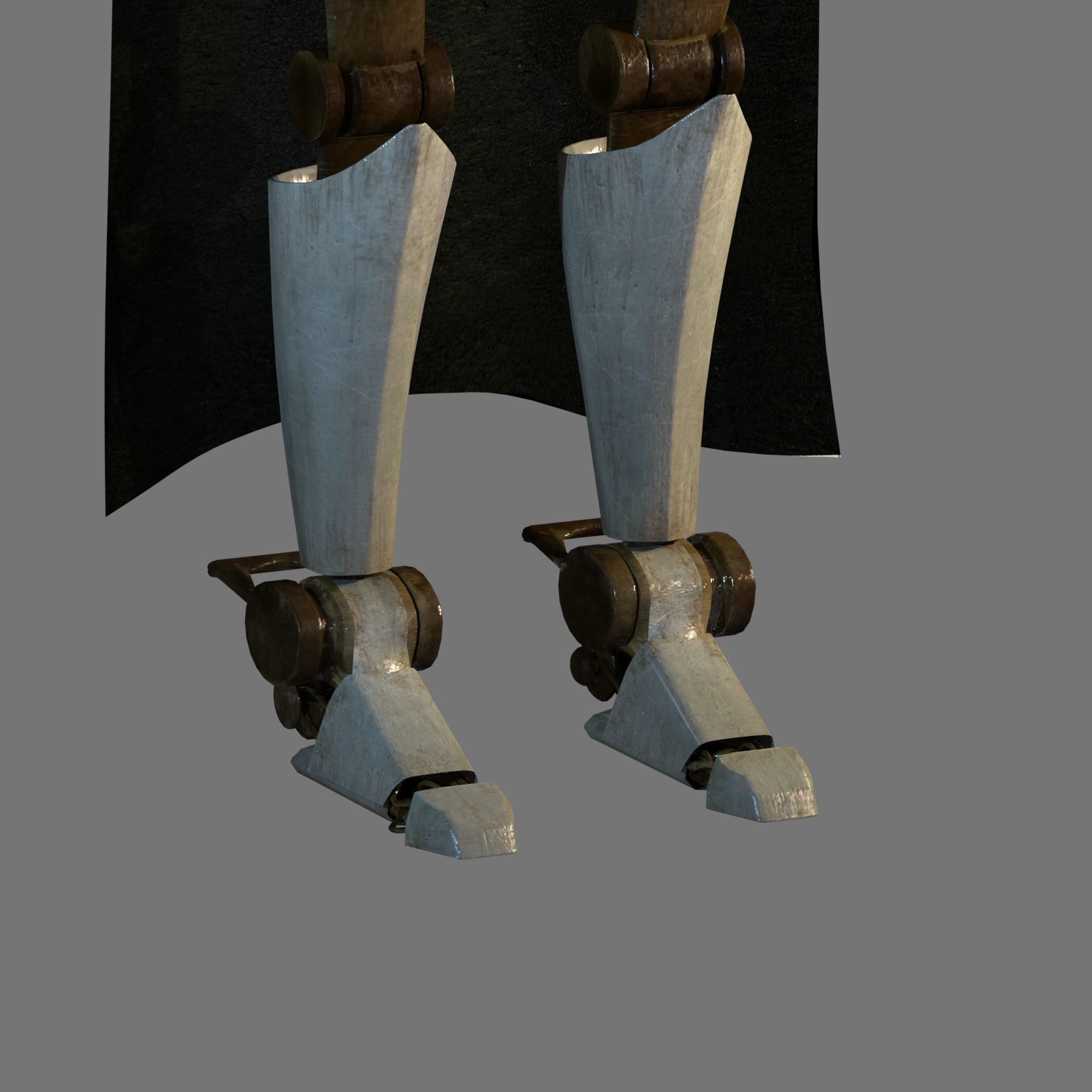 Steampunk Robot Low-poly 3D model_16