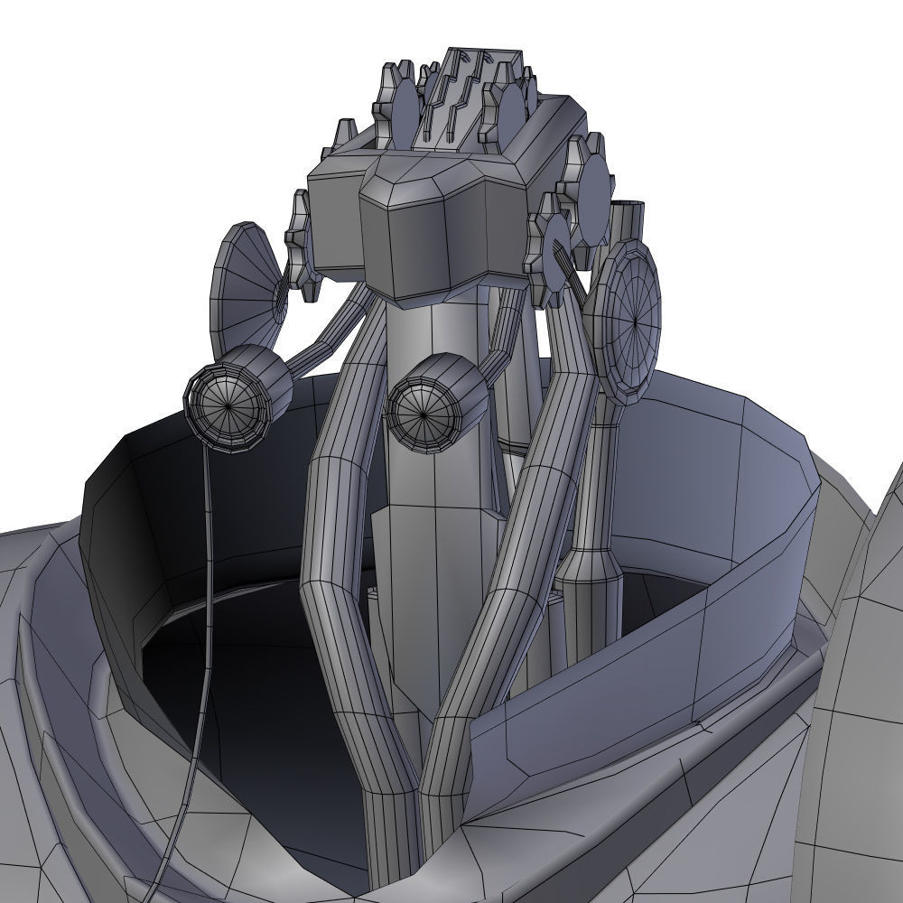 Steampunk Robot Low-poly 3D model_49