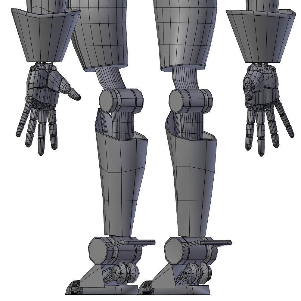 Steampunk Robot Low-poly 3D model_46