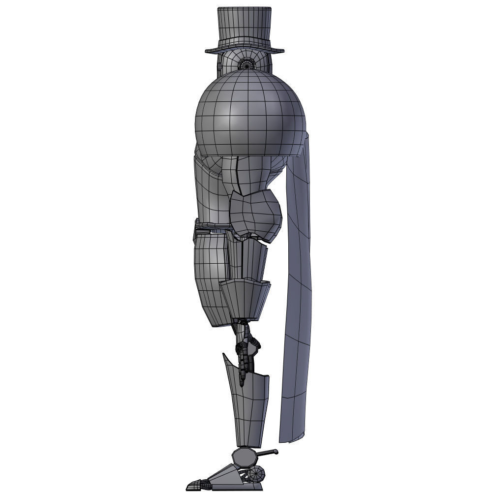 Steampunk Robot Low-poly 3D model_35