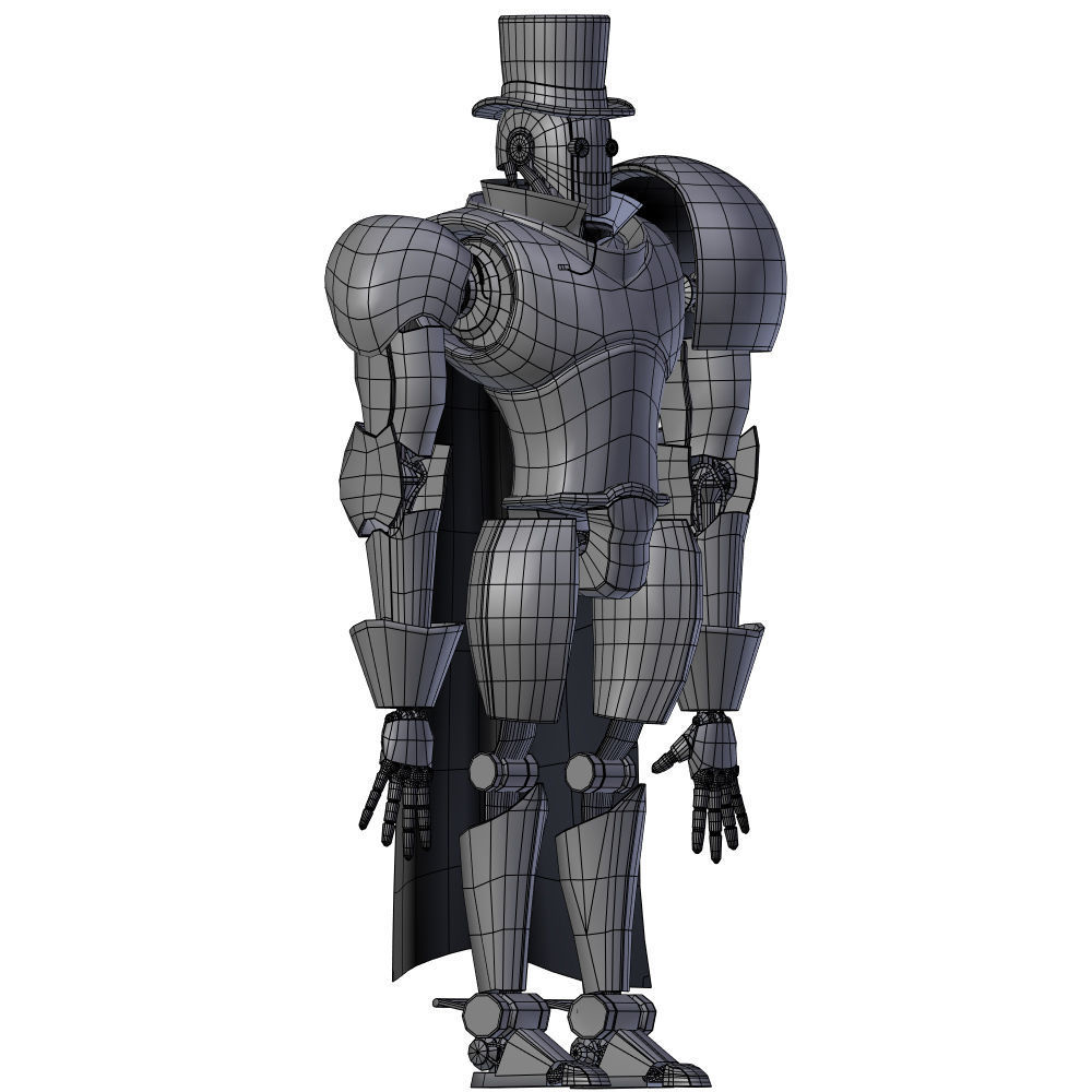 Steampunk Robot Low-poly 3D model_40