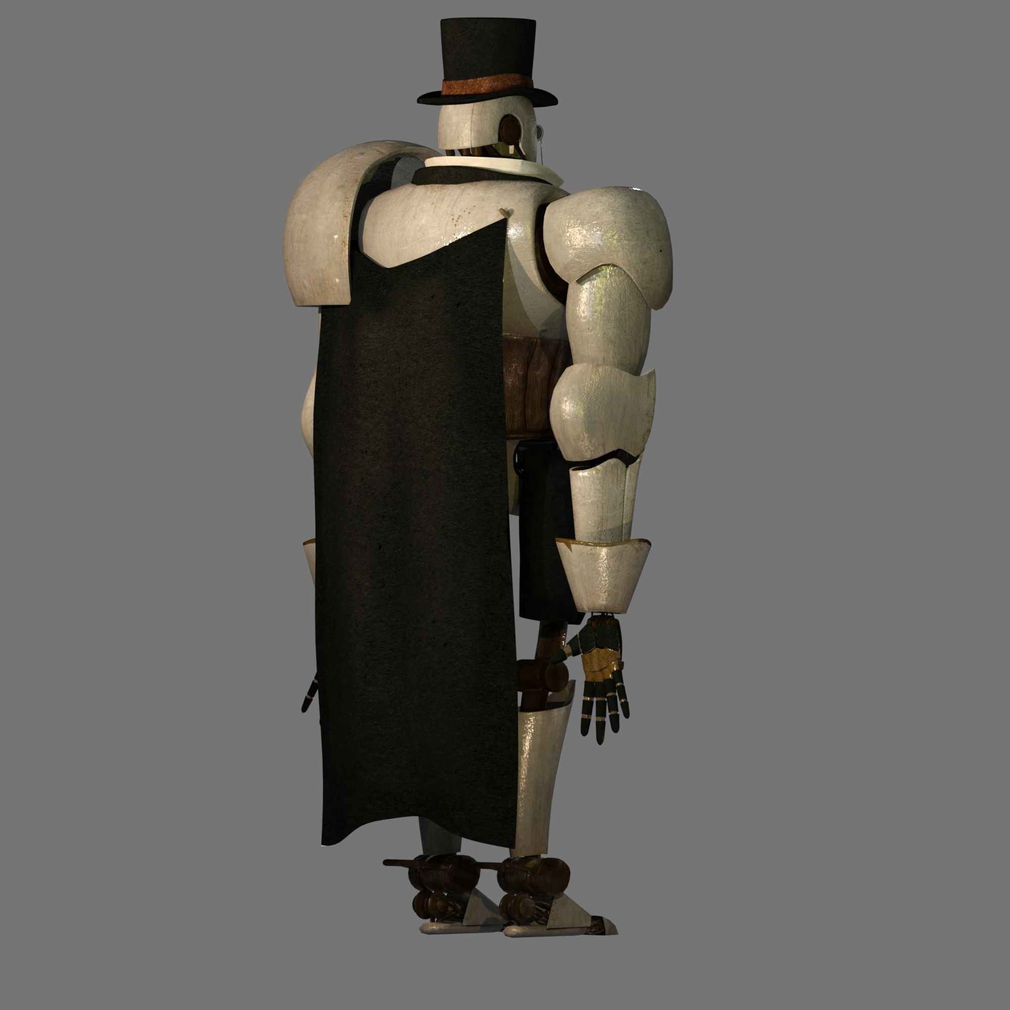 Steampunk Robot Low-poly 3D model_6