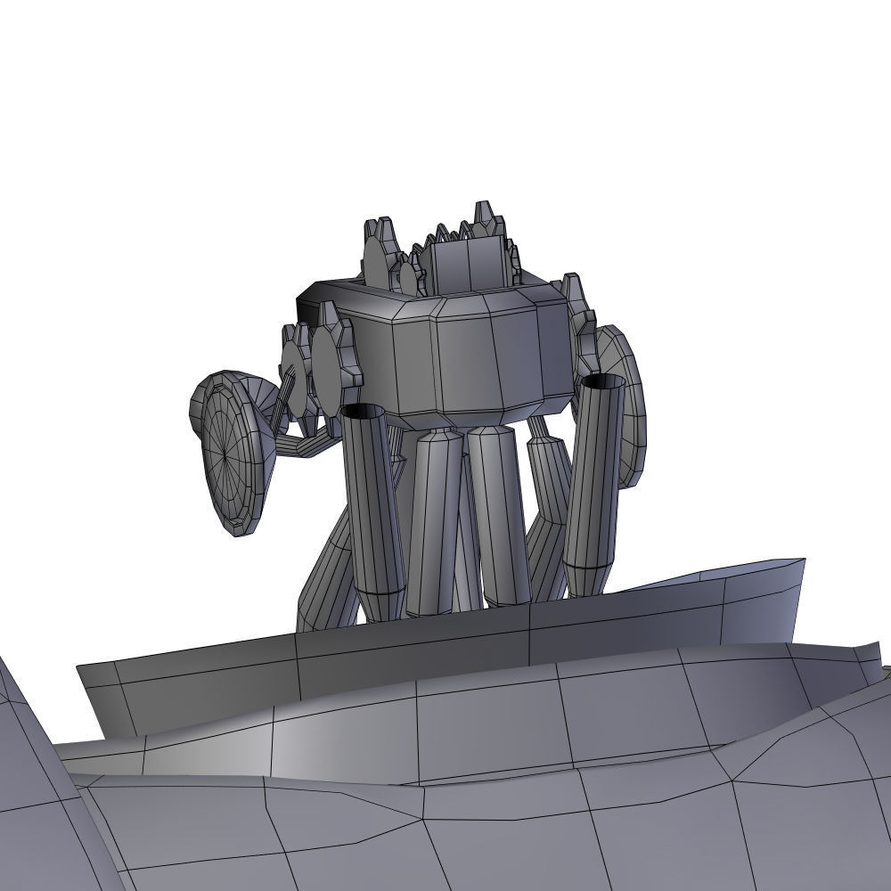 Steampunk Robot Low-poly 3D model_50