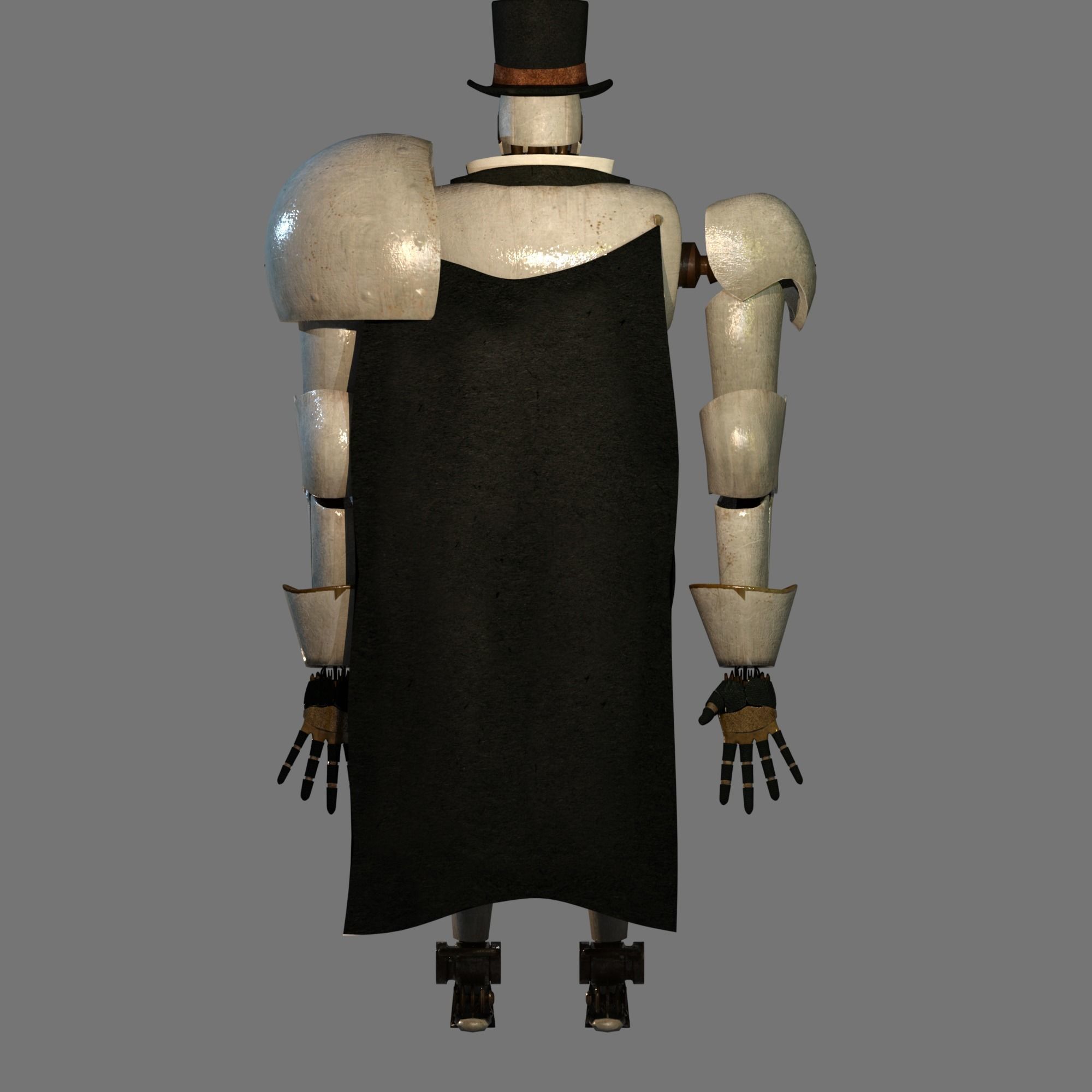 Steampunk Robot Low-poly 3D model_5