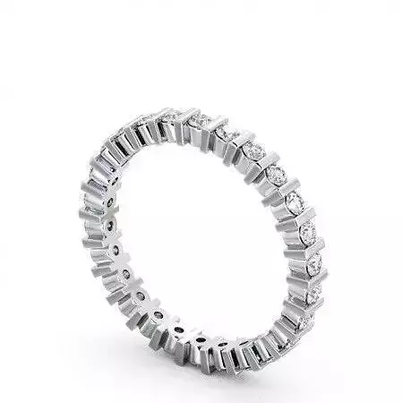 stl file gold eternity ring with baguette cut diamonds