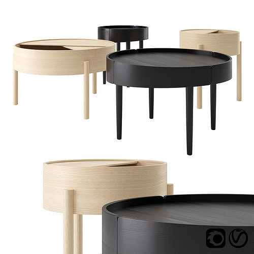 Arc and Skirt Coffee Table by Woud 3D model