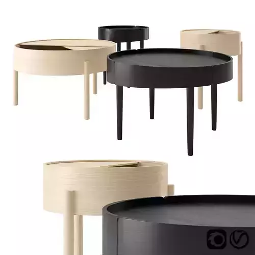 Arc and Skirt Coffee Table by Woud 3D model