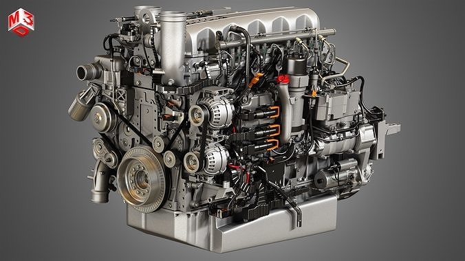  MX13 Heavy Duty Truck Engine - 6 Cylinder Diesel Engine 3D model