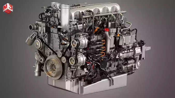  MX13 Heavy Duty Truck Engine - 6 Cylinder Diesel Engine 3D model