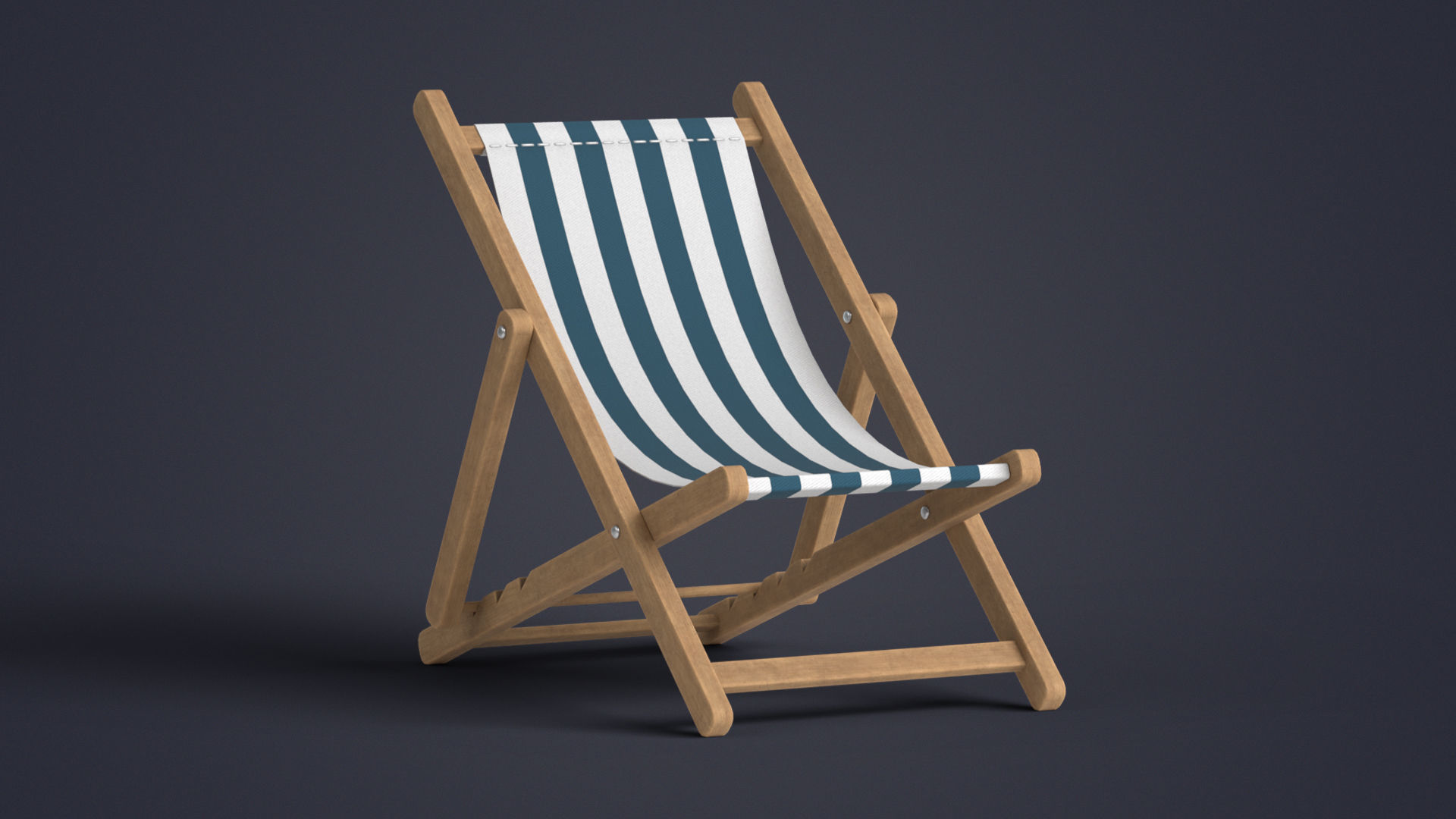 Beach Chair Deck Chair Low-poly 3D model_0