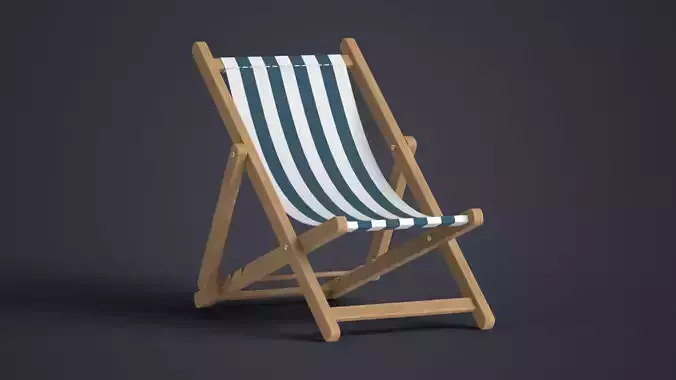 Beach Chair Deck Chair Low-poly 3D model