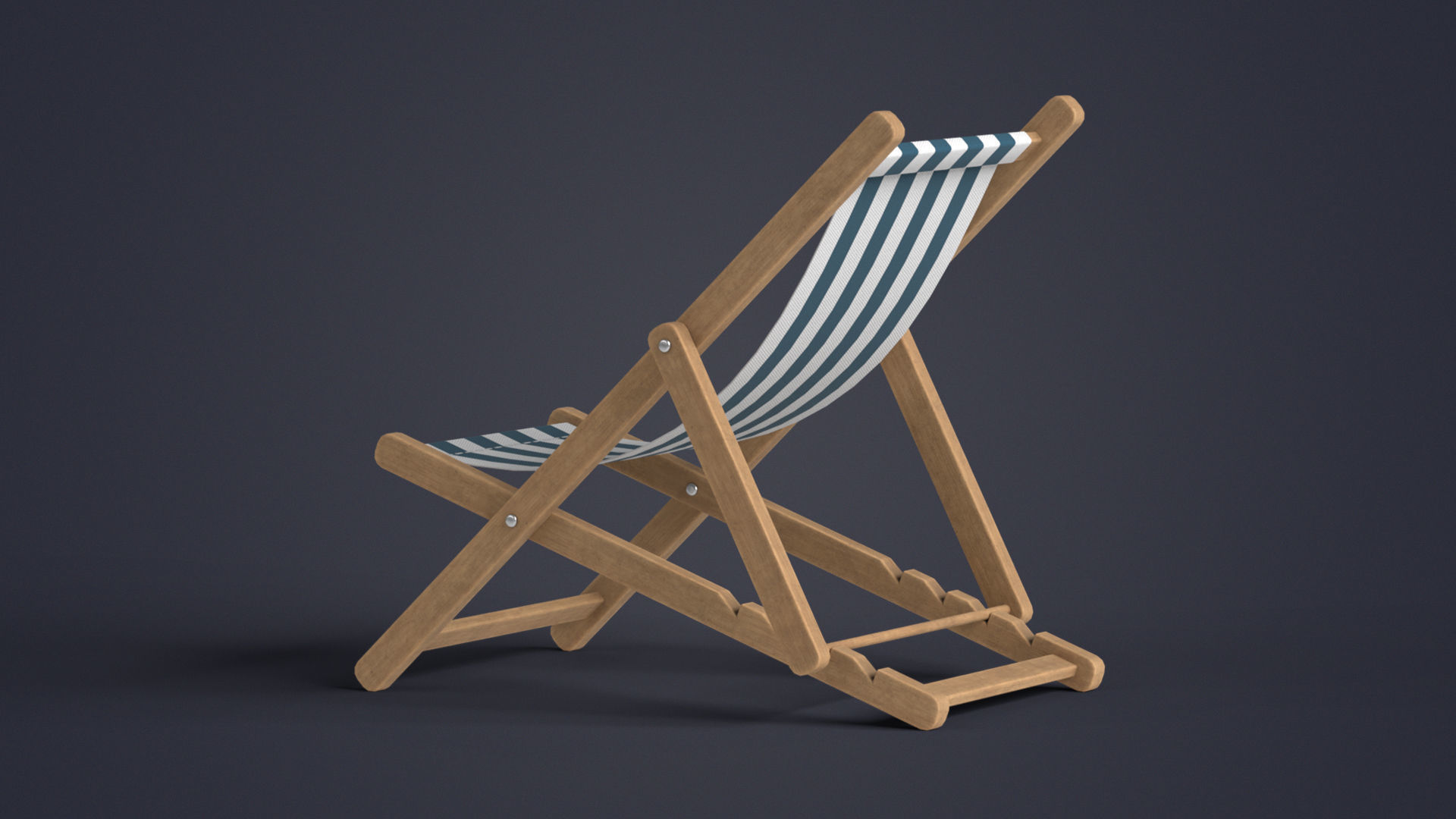Beach Chair Deck Chair Low-poly 3D model_12