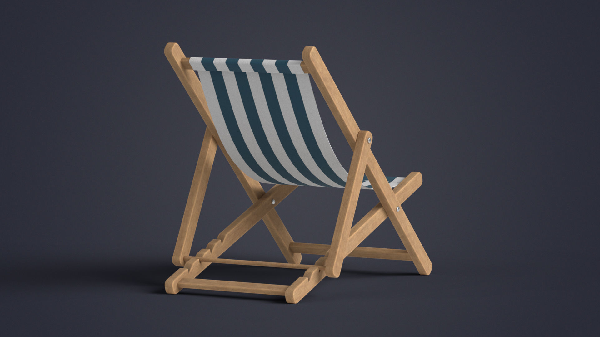 Beach Chair Deck Chair Low-poly 3D model_9