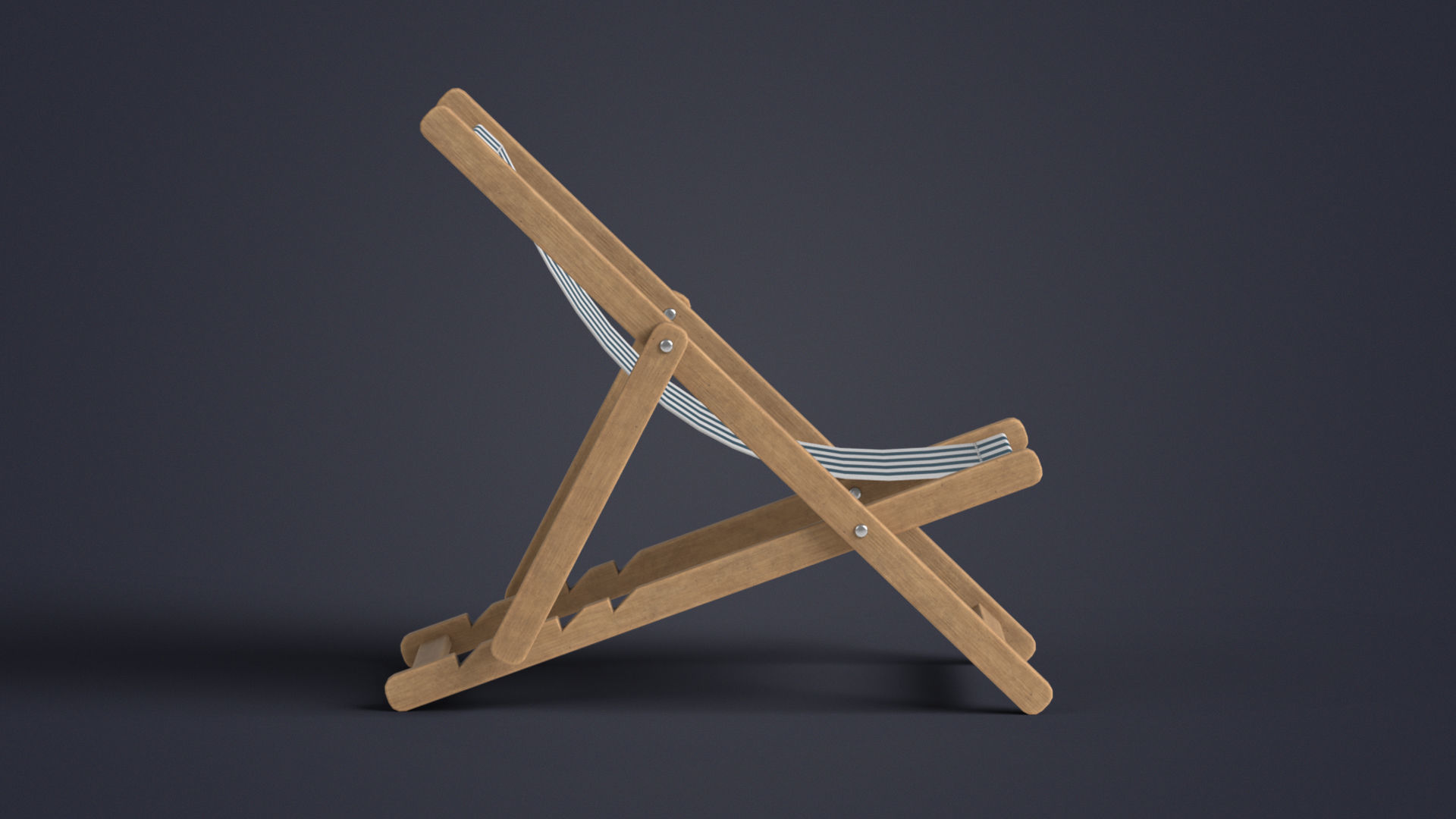 Beach Chair Deck Chair Low-poly 3D model_7
