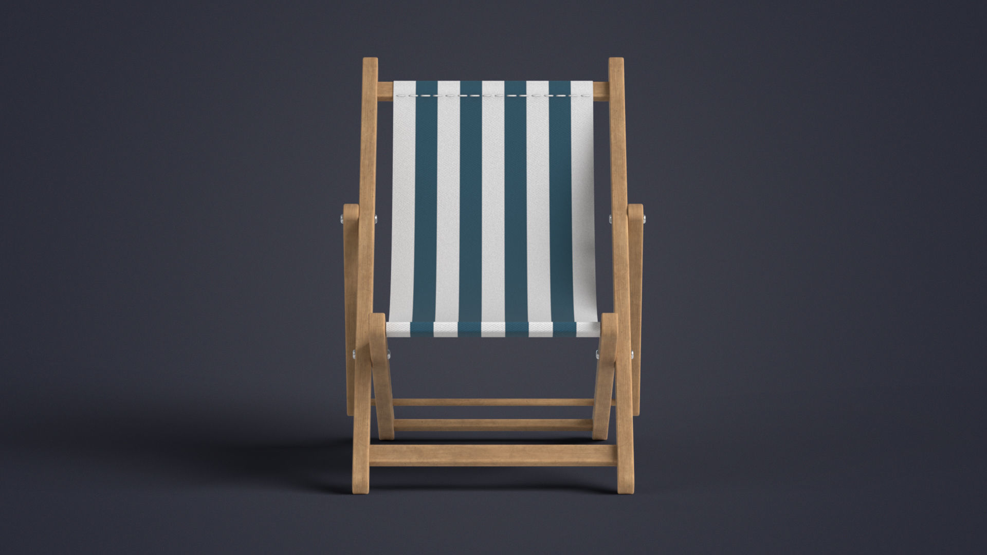 Beach Chair Deck Chair Low-poly 3D model_15