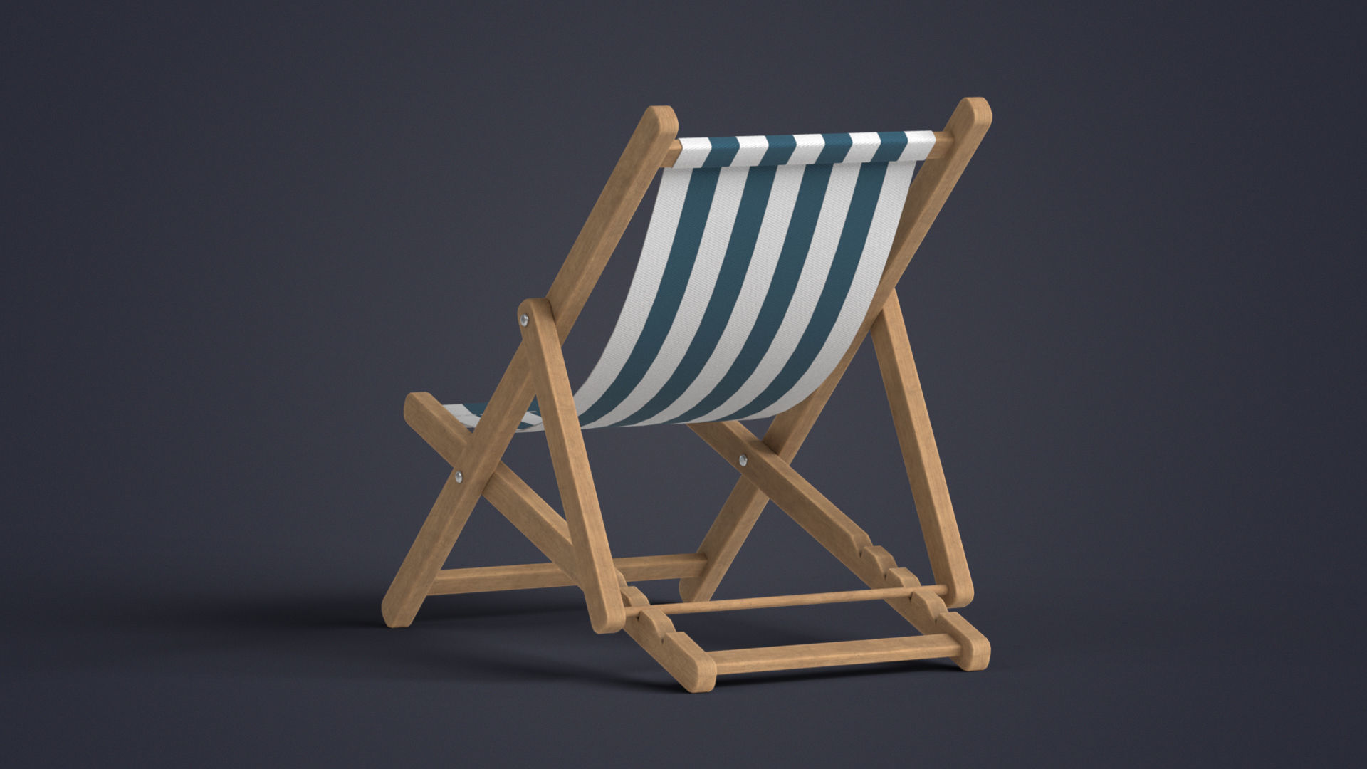 Beach Chair Deck Chair Low-poly 3D model_11