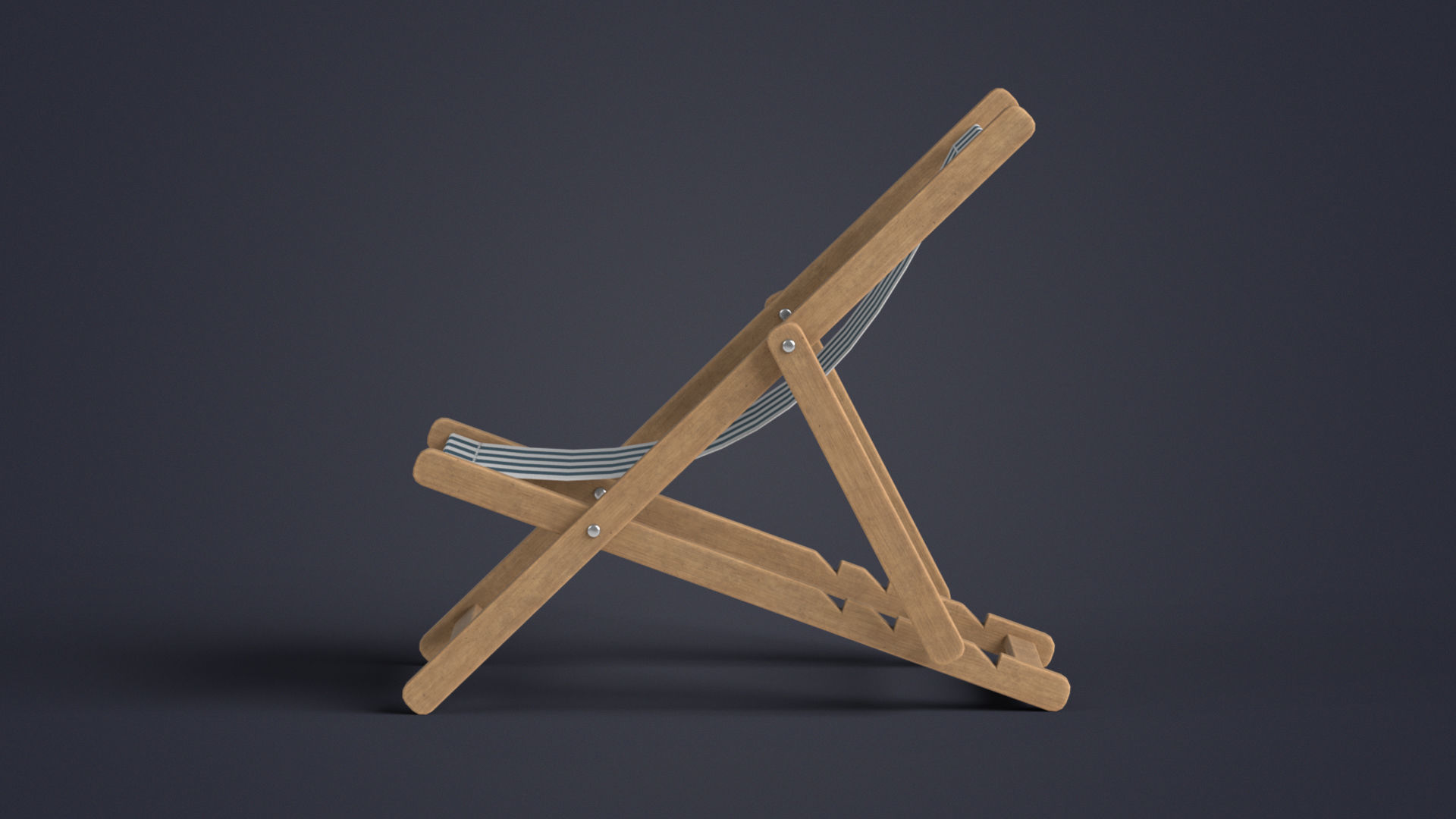 Beach Chair Deck Chair Low-poly 3D model_13