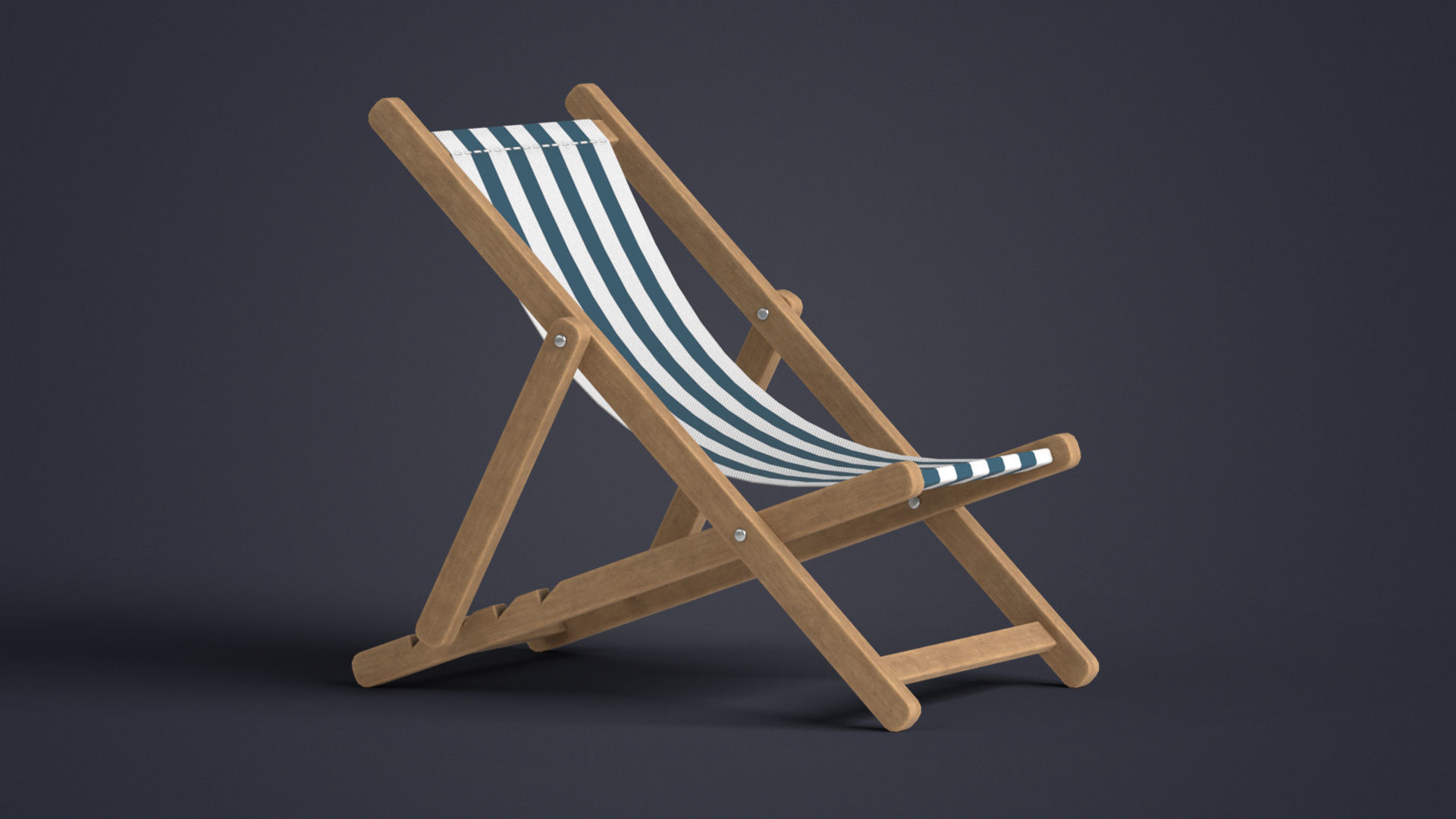 Beach Chair Deck Chair Low-poly 3D model_6