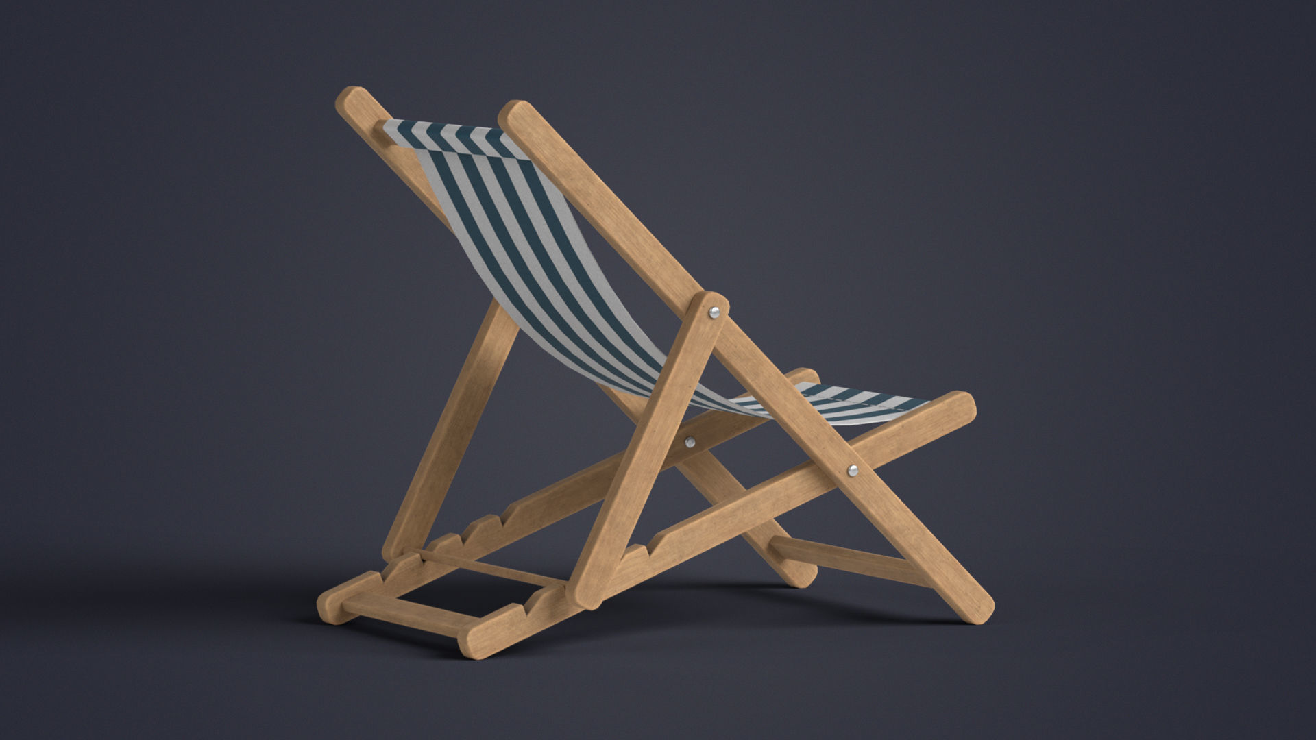 Beach Chair Deck Chair Low-poly 3D model_8
