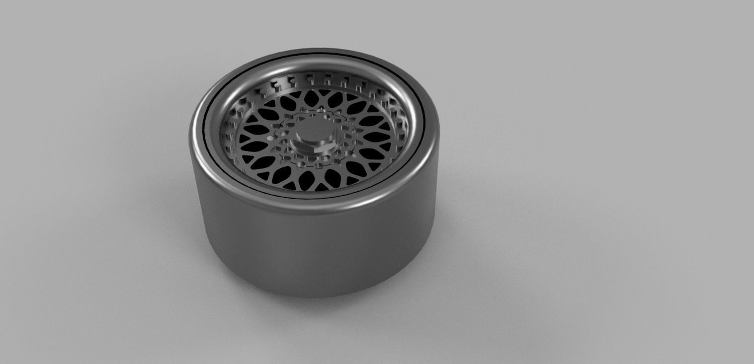 Wheel BBS 17 inch - miniature scale 1-64 Hotweels Greenlight 3D print model_4