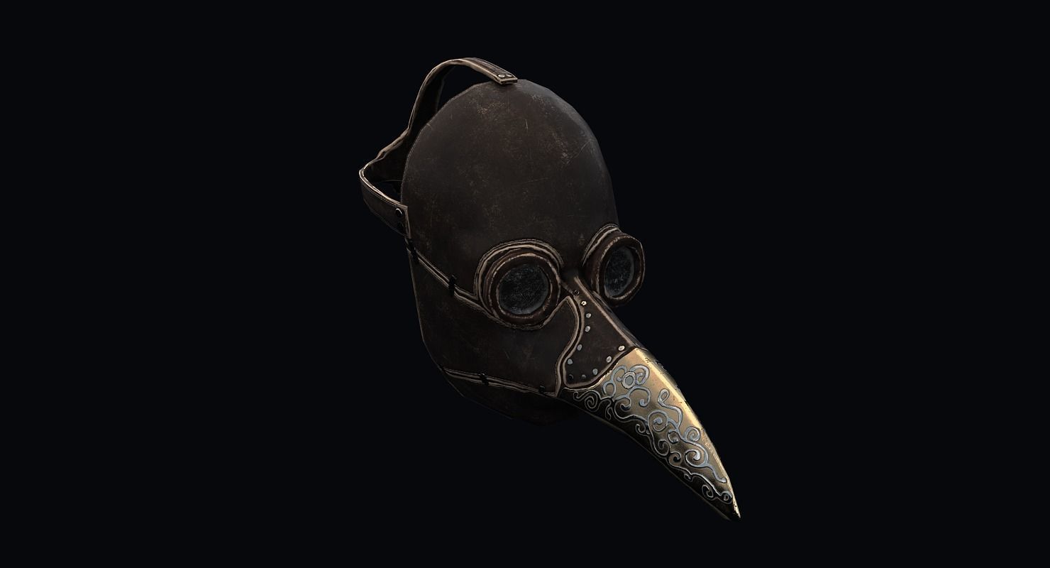 Plague doctor mask Low-poly 3D model_7