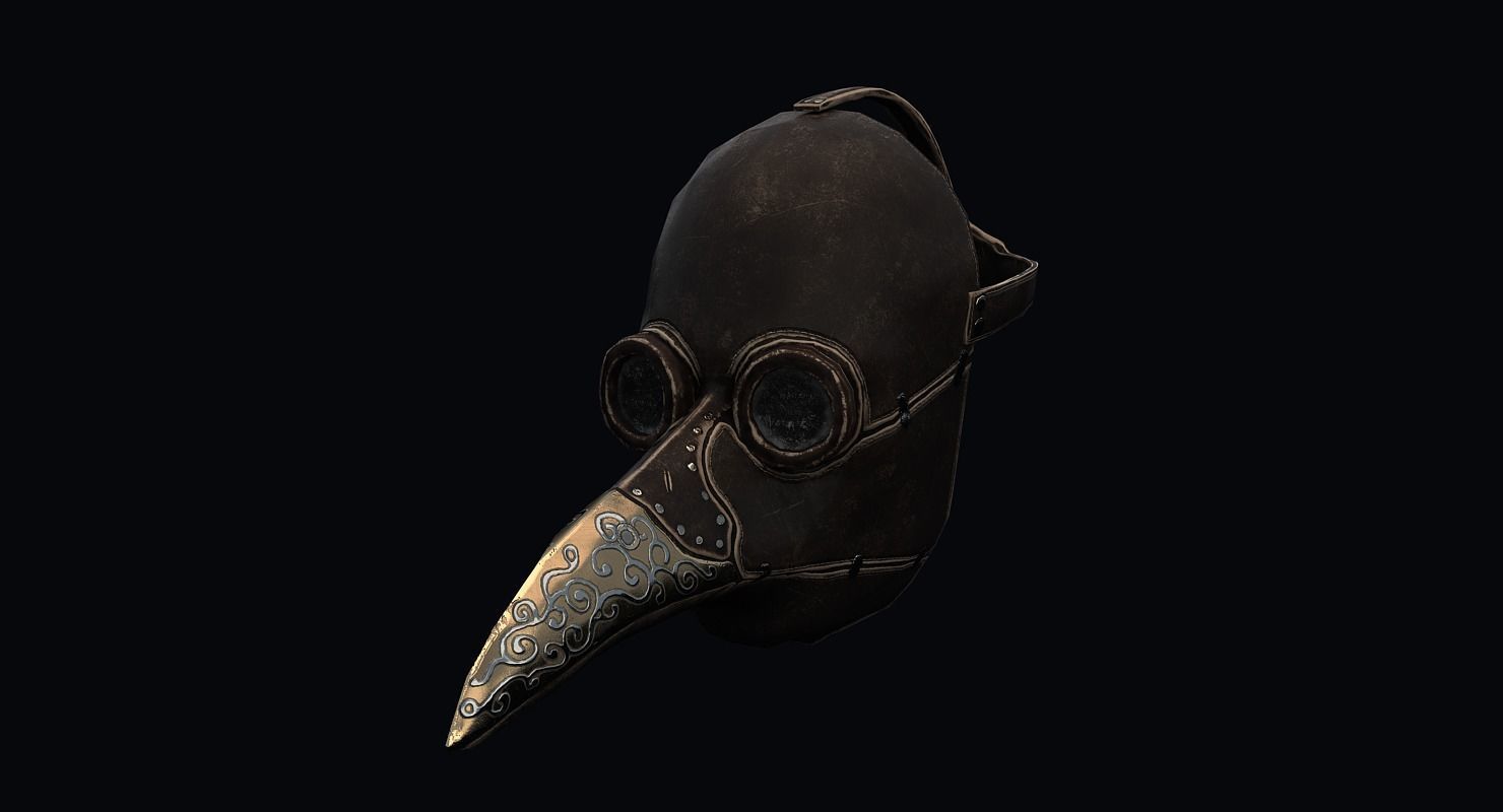 Plague doctor mask Low-poly 3D model_2