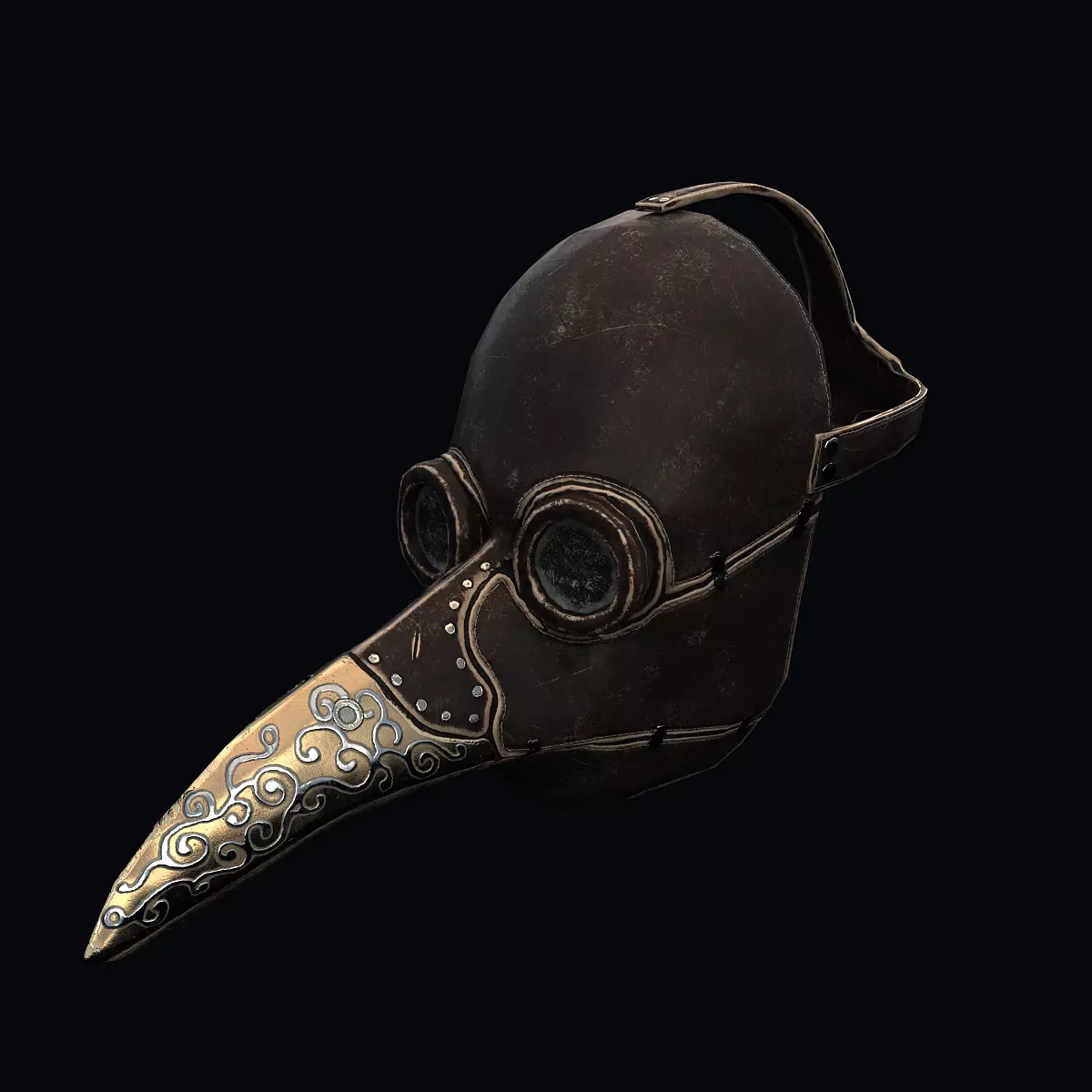 Plague doctor mask Low-poly 3D model_0