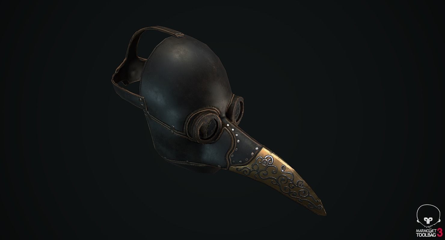 Plague doctor mask Low-poly 3D model_10