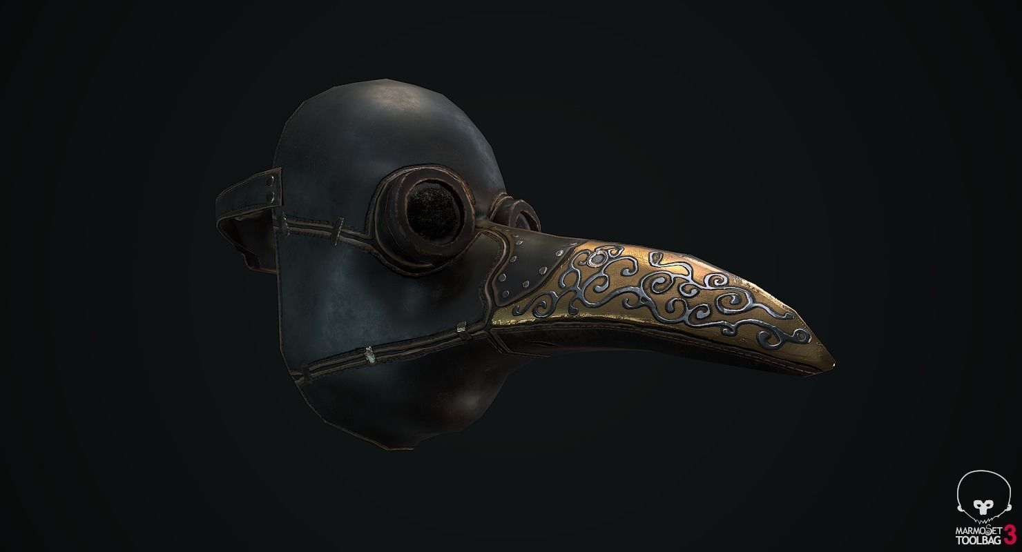 Plague doctor mask Low-poly 3D model_8